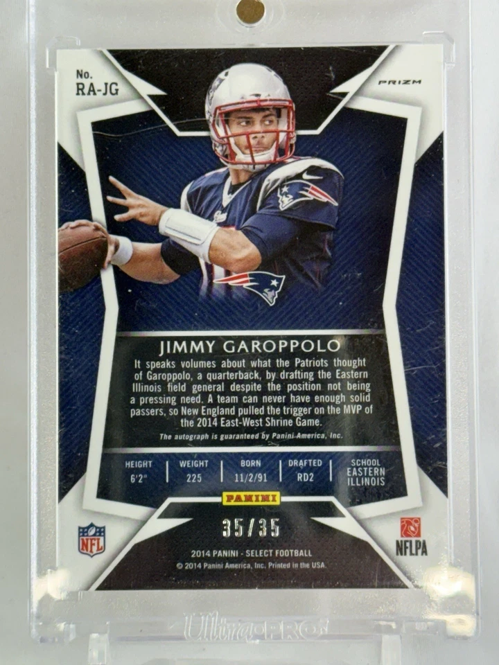 2014 Select  Prizm Auto Jimmy Garoppolo Rookie #35/35  #RA-JG - Image 4 of 4