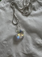 Sterling Silver Box Chain With Swarovski Snowflake Pendant