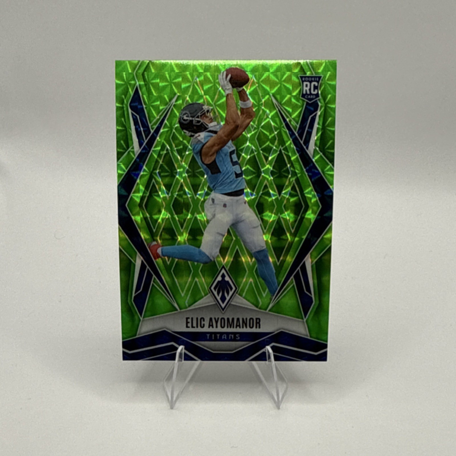 2025 PANINI PHOENIX ELIC AYOMANOR LIME GREEN PYRAMIDS /285 ROOKIE RC TITANS
