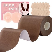 BEWTEIM Large Breast Tape for Heavy Breast, Plus Size 4 INCH, Light Brown
