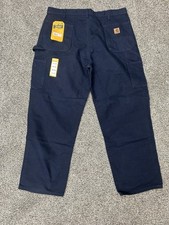Carhartt Men's Loose Fit Washed Duck Utility Work Pant, Navy 40x30
