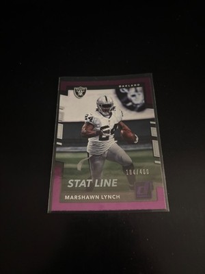 Marshawn Lynch 2017 Donruss Purple Stat Line /400 Raiders 241