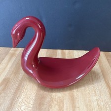 Vintage Nova Deisgns Ceramic Swan Hand Towel Holder-Burgundy