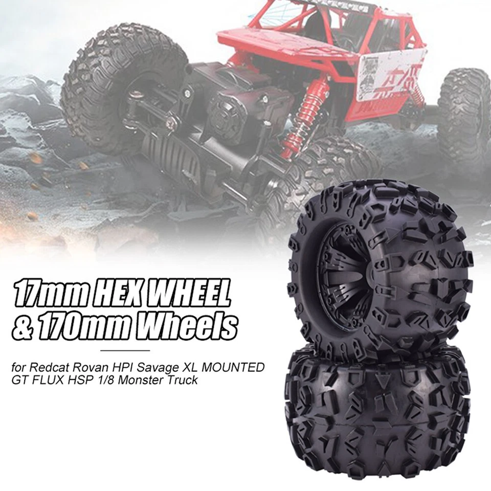 170MM 155MM 150MM Tyre Weel 17mm Hub Hex for 1/8 RC Monster truck Traxxas - image 4 of 4