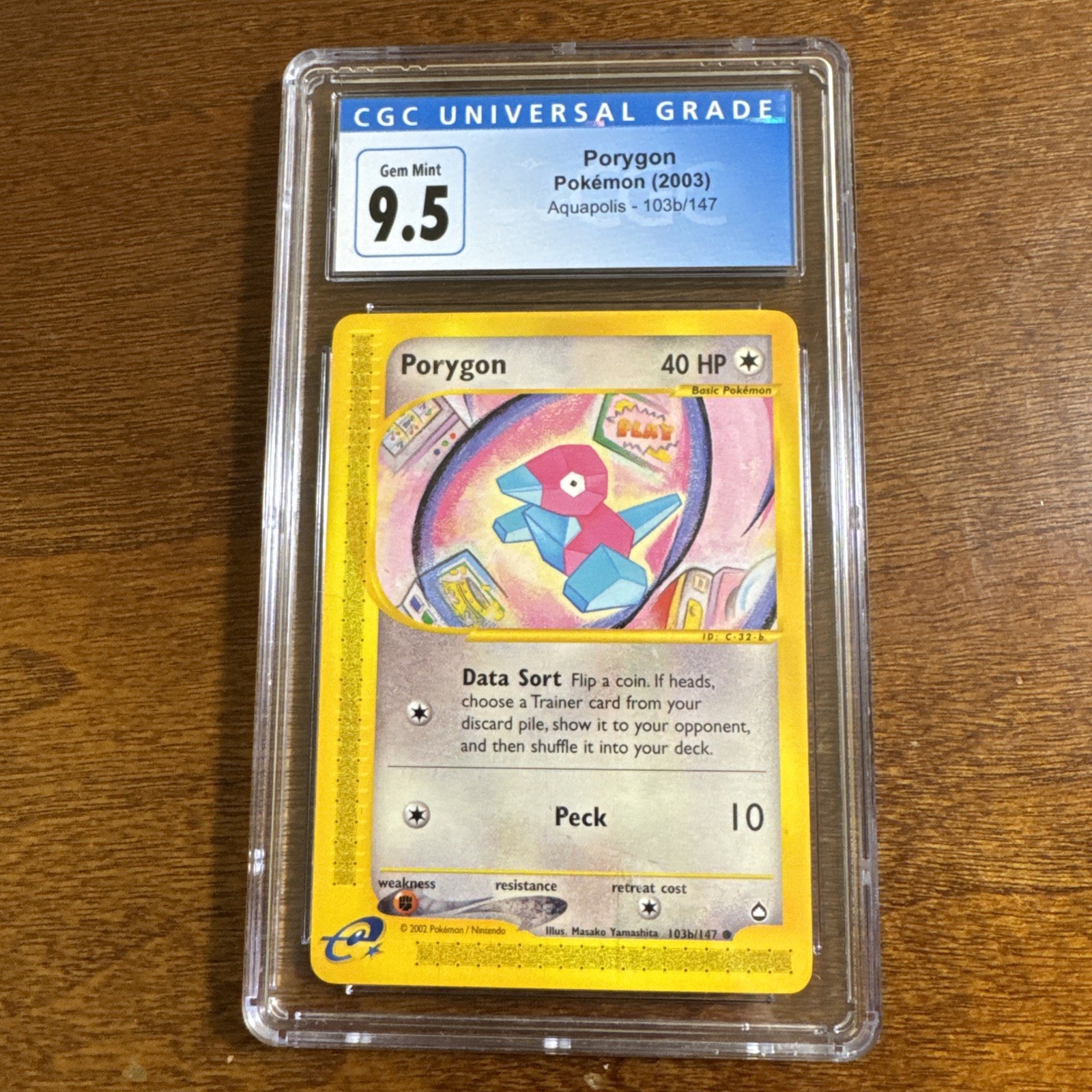 Porygon 103b/147 Aquapolis CGC 10 Pokemon Card
