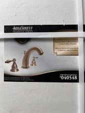 Brand New AquaSource Widespread Bathroom Faucet-Brushed Silver Finish –# 040548