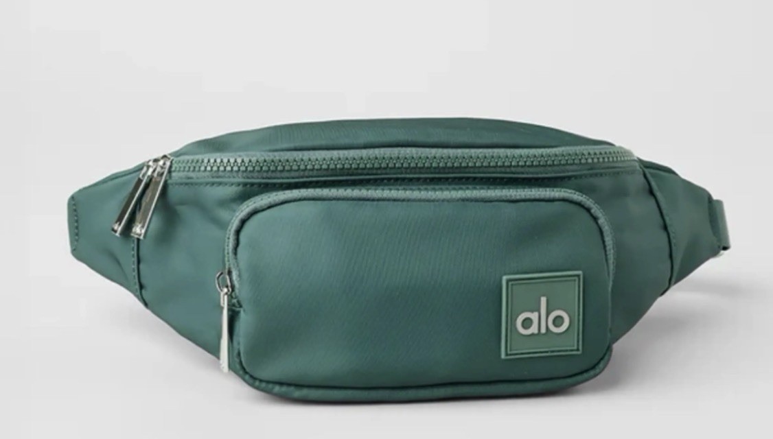 Alo Yoga Green Belt Bag Fanny Pack Adjustable Strap Zip Closure