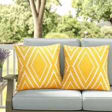 Outdoor Waterproof Throw Pillow Covers Set of 2 18" x 18" Pack of 2 Yelllow