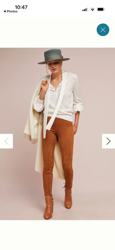 Anthropologie Faux Suede Leggings Women's 28 Euc brown skinny classy 