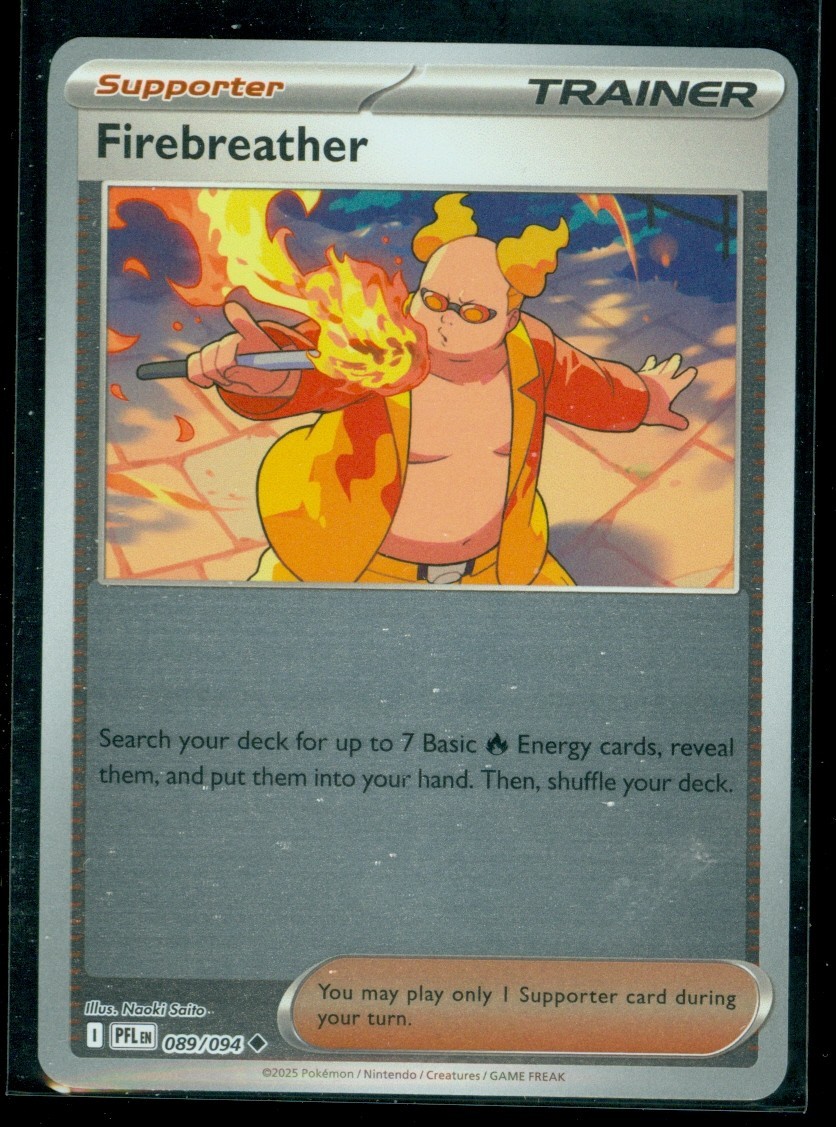 Pokemon FIREBREATHER 089/094 - Phantasmal Flames - Rev Holo - MINT