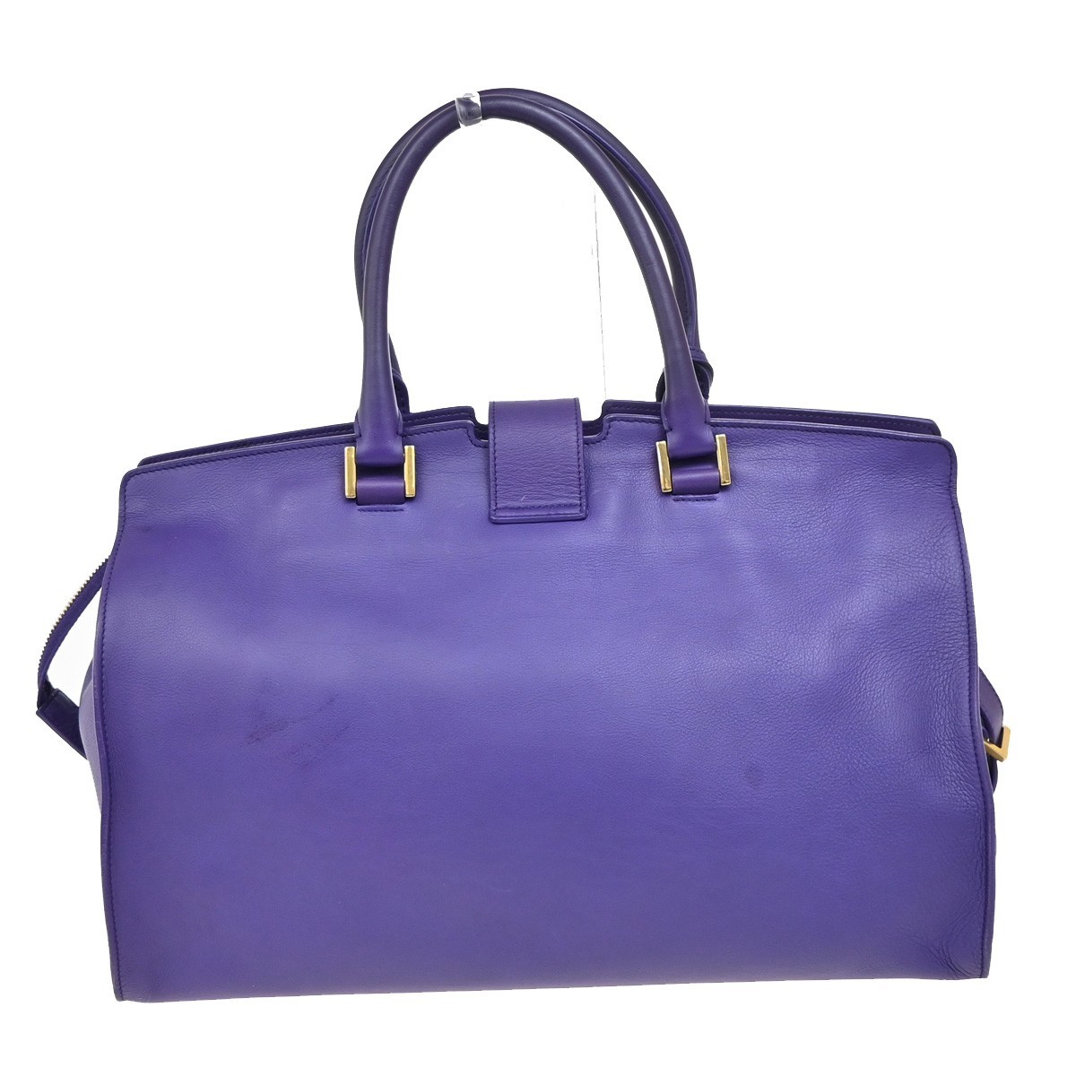 Borsa a mano SAINT LAURENT logo classico Y Cabas pelle viola oro 85FC047