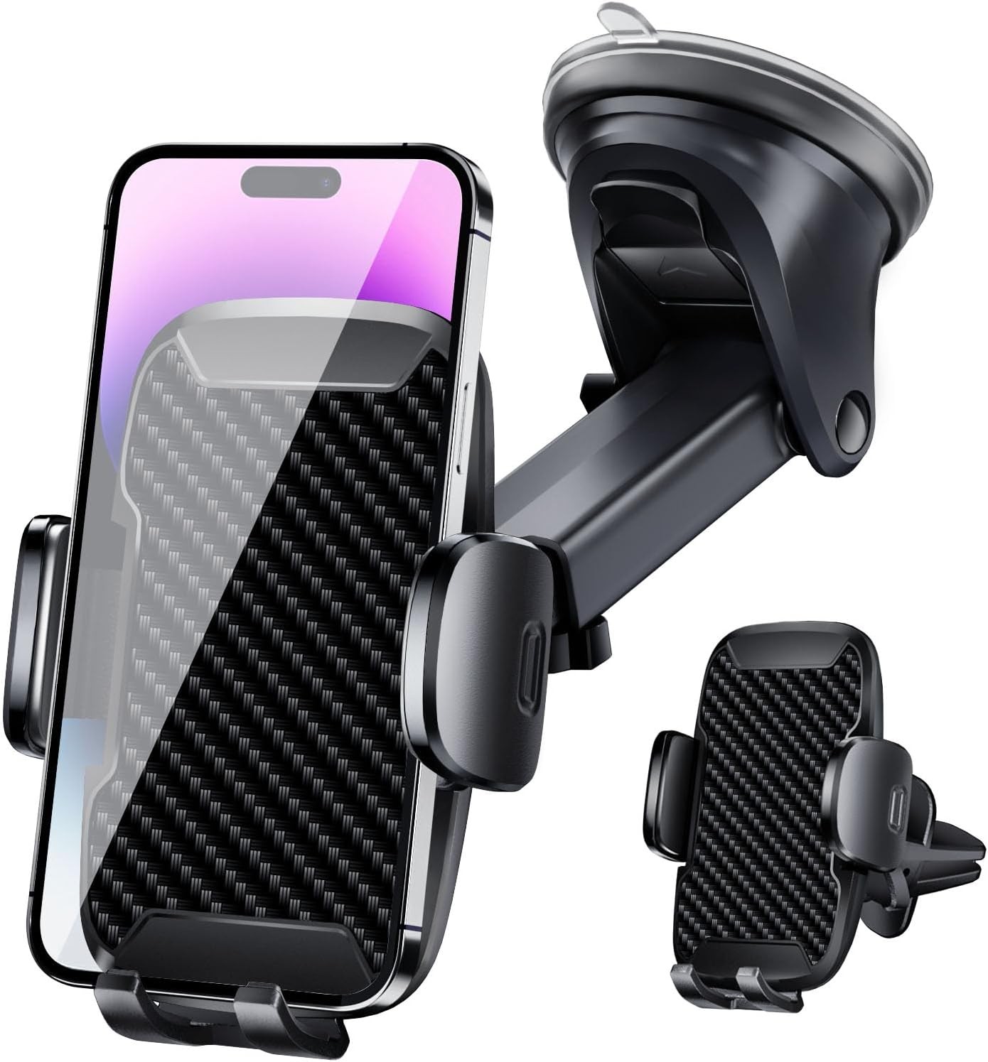 Car Phone Holder, Car Phone Mount 360° Rotation, Upgraded Version with Strong