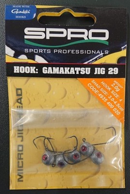 Spro Gamakatsu 29 Micro Jig Head Gr. 4 2g 5 Stück Mini Jigkopf Haken Bleikopf