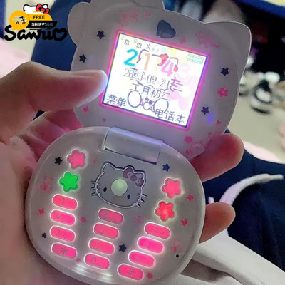 2024 Sanrio Hello Kitty Klapphandy Kawaii K688 Cartoon Kinder Ziel süß Mini Phon