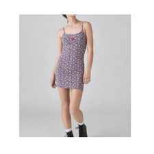 URBAN OUTFITTERS UO Orla Floral Mini Dress - Size Small Blue