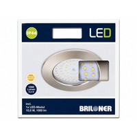 Briloner Attach LED Einbauleuchte 10,5W 1000Lm 3000K IP44 Matt-Nickel Ø100Mm