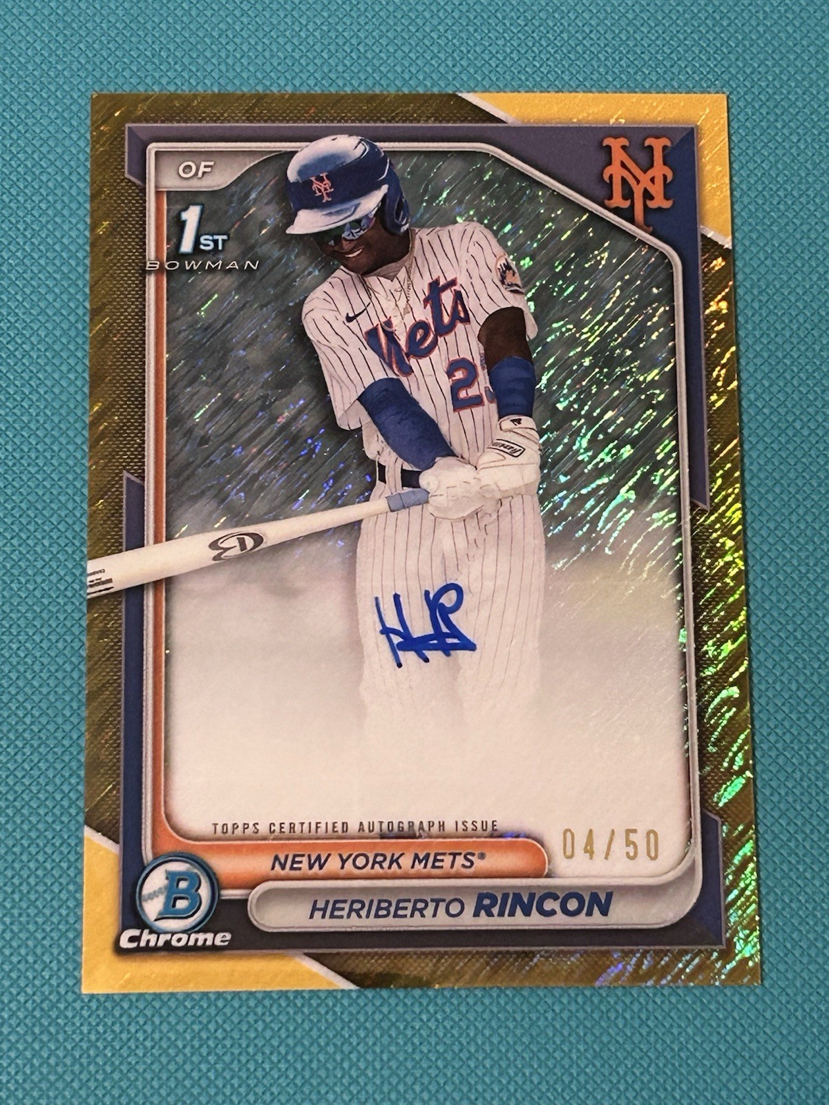 2024 Bowman Chrome - Prospect Auto 1st Heriberto Rincon #CPA-HR Gold Shimmer /50