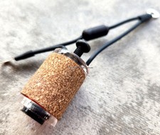 1.25" 8-32 Tattoo Machine 10 Wrap Single Coil Clear washers Cork Black Handmade