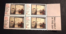 1971 US Stamps Scott #1433 - 8 Cent Mail Early Block - John Sloan - MNH