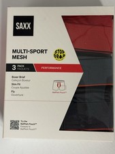 SAXX Men's Multi-Sport Mesh Boxer Slim Fit 3 Pack 3 Colors ,size L 35-38
