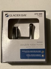 New Glacier Bay 475 689 Dorset Chrome Double Robe Hook