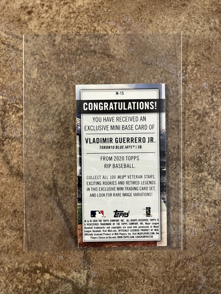 2020 Topps Rip - Mini Base Inner Vladimir Guerrero Jr. #M-15 /50 | eBay