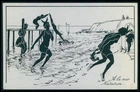 Art Deco silhouette Roaring Twenties glamour Bathing Beauty old 1920s postcard