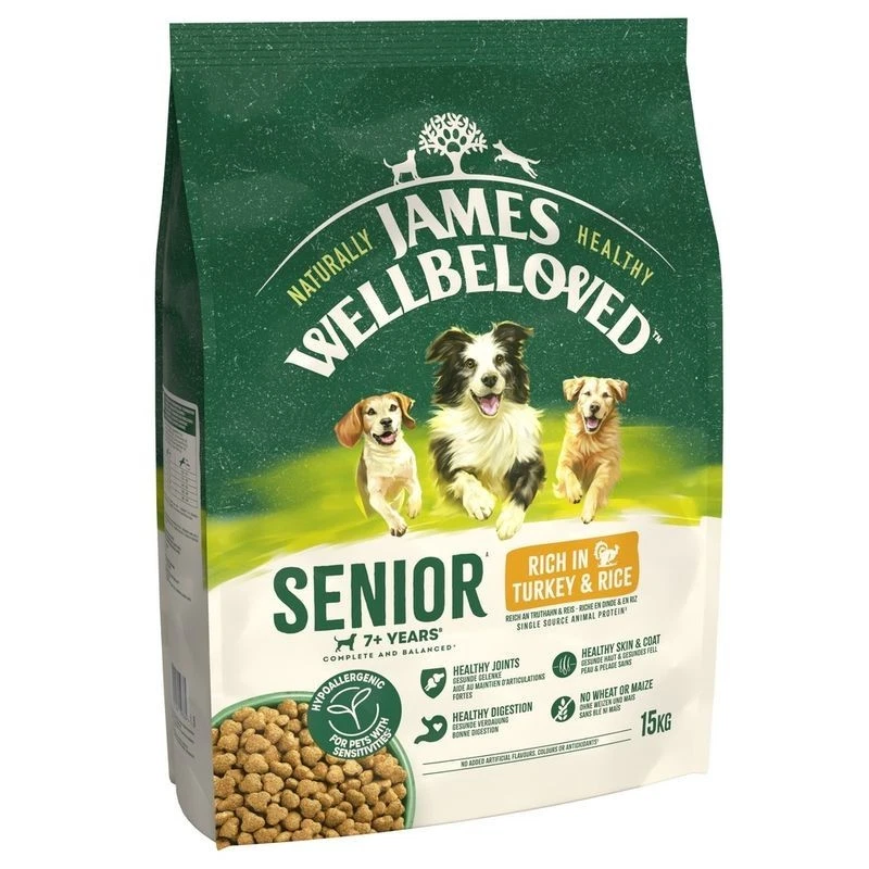 James Wellbeloved Senior Dog Food Turkey Rice Hypoallergenic Sensitive 15kg
Opens in a new window or