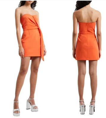French Connection Whisper Strapless Mini Dress Orange  4 Wedding Homecomin Party
