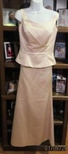 PRETTY CHAMPAGNE COLORED 2 PC FORMAL DRESS GOWN SIMPLE/ELEGANT SZ 10 EUC