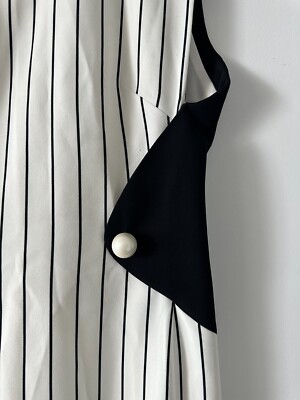 Mugler Black & White Striped Crepe Dress Size 40 Iconic Designer Silhouette | eBay Mugler Black & White Striped Crepe Dress Size 40 Iconic Designer Silhouette | eBay