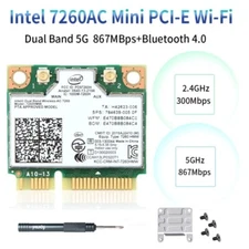 Wireless-AC 7260 7260HMW Mini PCIE Card Dual Band Bluetooth WiFi Card PC Adapter