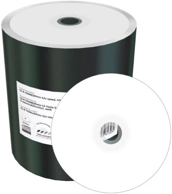 100 MediaRange CD-R 700Mb 80Min 52x printable Inkjet weiß Bedruckbar Shrink