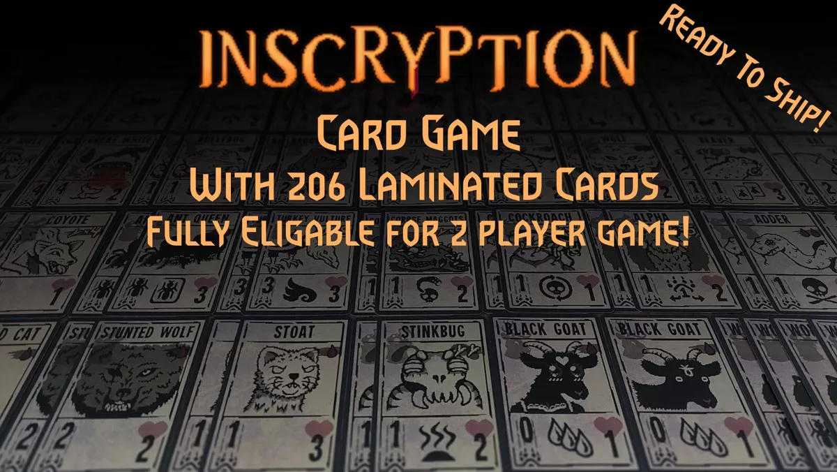 Inscryption Card game with 206 Laminated cards with playmat!