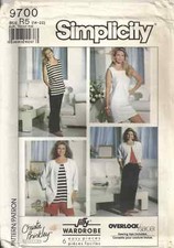 SIMPLICITY 9700 MISSES' SZ 14-22 PANTS/SHORTS, DRESS, TOP/TUNIC, JACKET PATTERN