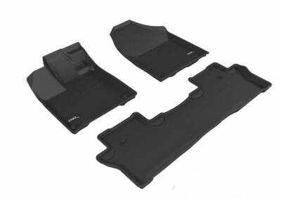 3D MAXpider 16-26 Fits Honda Pilot 19-26 Passport 1st 2nd Row Black Floor Mat