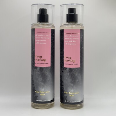 Bath and Body Works COZY EVENING Fine Fragrance Body Mist 8 oz Set of 2 NEW!