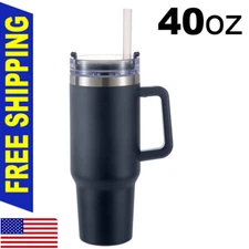 40oz Insulated Stainless Steel Tumbler with Lid handle straw, Vacuum mug