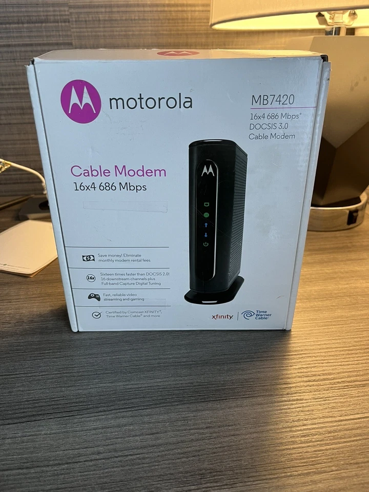 Motorola Cable Modem 16x4 686 Mbps Model MB7420 Comcast xfinity Cox - Image 3 of 3