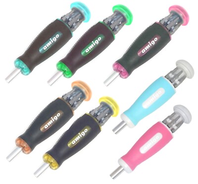Multi Bit Screwdriver Stubby 7-1 Megapro Amigo 1/4'' Drive Hex Bits Phillips Slot
