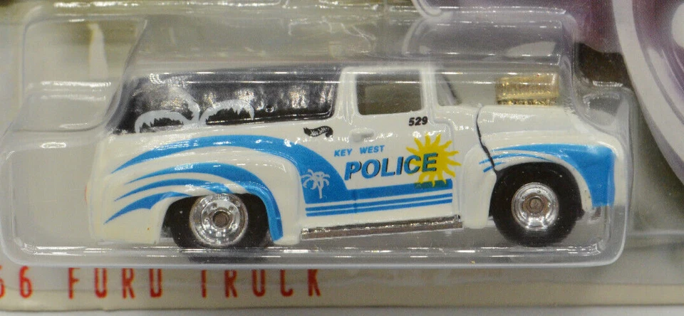 Hot Wheels Cop Rods Series 2 ‘56 Ford Truck Key West Police 1:64 1999 Real Rider - Image 2 of 4