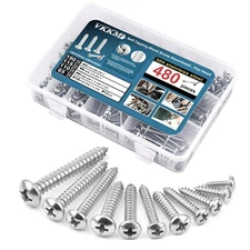 VKKM Stainless Steel Self-Tapping Wood Screw Assortment Kit, Self-Drilling Set