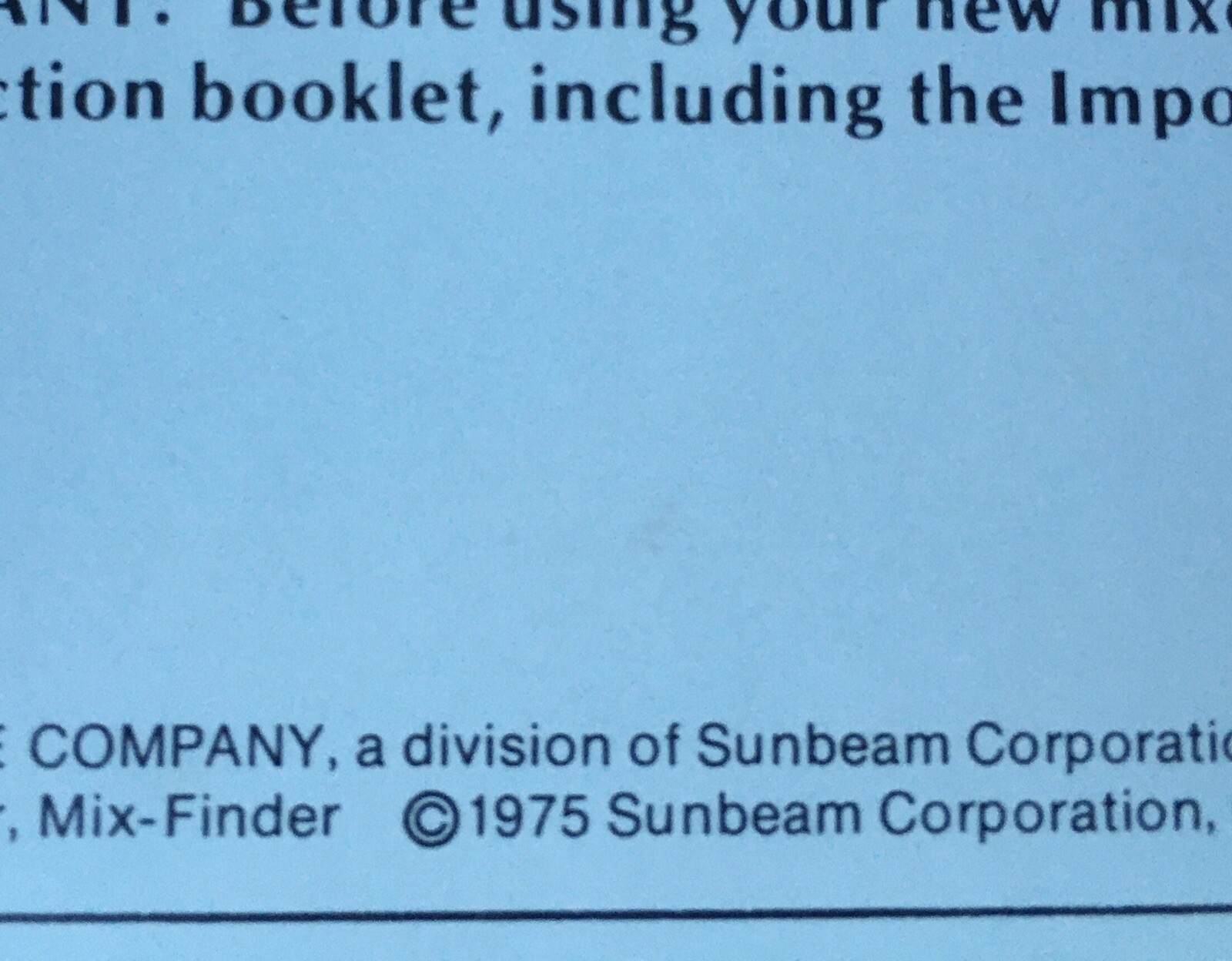 Vintage 1975 Sunbeam Deluxe Mixmaster Mixer Recipes Booklet Over 50 Pages