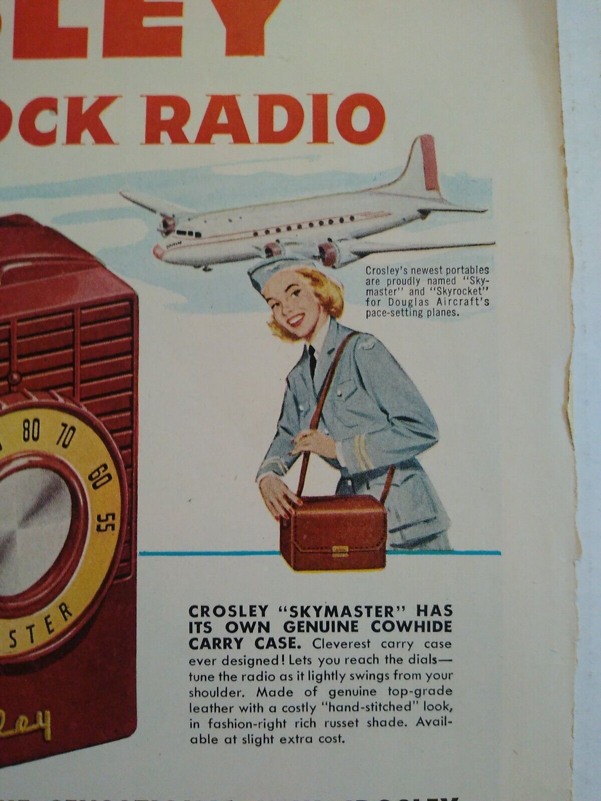 Crosley Skymaster Radio Vintage 1953 Ad Magazine Print Douglas Aircraft