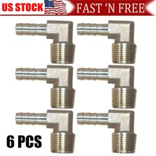  6 Pieces 3/8 HOSE BARB ELBOW X 3/8 MALE NPT Brass Pipe Fitting Gas Fuel Water