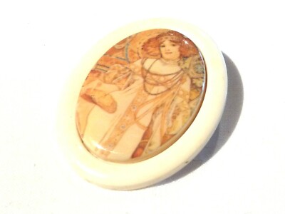 Rhodoid Schmuck Bakelit Brosche Kamee Brooch