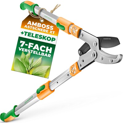 GRÜNTEK Teleskop-Astschere XT 685 -1015 mm, Amboss Smart-Cut Baumschere, 