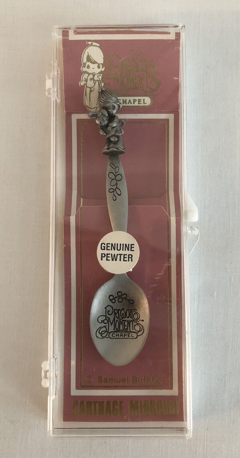 The Precious Moments Chapel Genuine Pewter Collectors Spoon by Samuel Butcher
