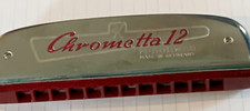 Vintage Hohner Chrometta 12 Harmonica w/case, Key of C, Germany