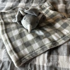 Lila Jack Gray Plaid plush Dinosaur lovey security blanket 12"